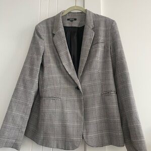 Premise Gray Blazer with Glen Plaid Pattern